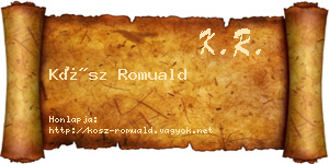 Kósz Romuald névjegykártya